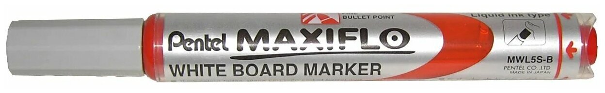 Маркер для досок с жидкими чернилами и кнопкой подкачки чернил Pentel "Maxiflo" 4 мм, желтый - фото №10