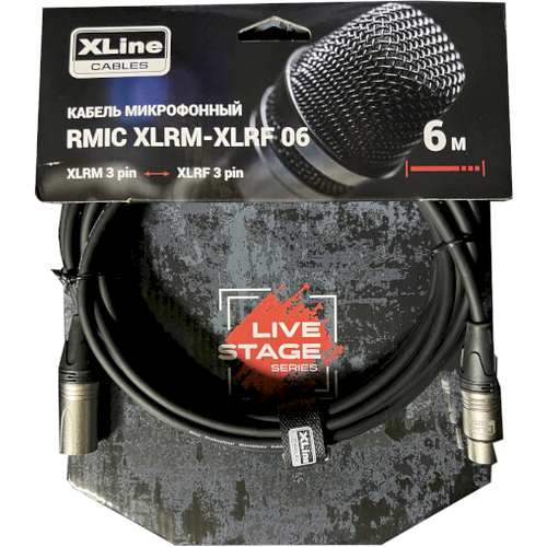 Кабель микрофонный Xline Cables RMIC XLRM-XLRF 06, 6м кабель переходник xlr 3pin female xlr 5 pin male