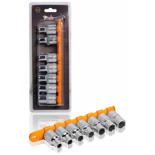 фото Набор головок торцевых 1/2" dr шестигранных 7пр. (8,9,10,11,12,13,14мм) airline