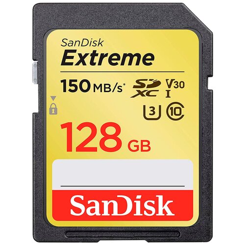 Карта памяти SanDisk Extreme SDXC Class 10 UHS Class 3 V30 150MB/s 256 GB, чтение: 150 MB/s, запись: 60 MB/s