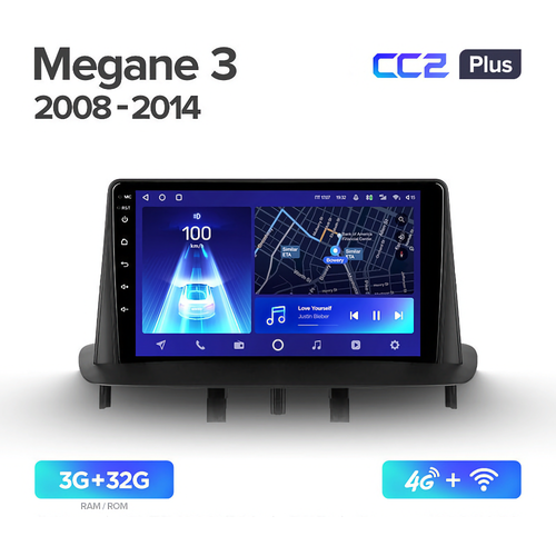 Штатная магнитола Teyes CC2 Plus Renault Megane 3 2008-2014 3+32G