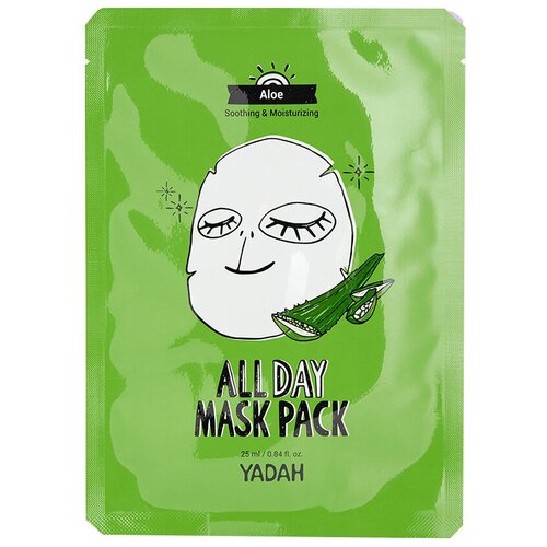 Yadah Маска на тканевой основе с алоэ All Day Mask Pack-Aloe, 25 мл