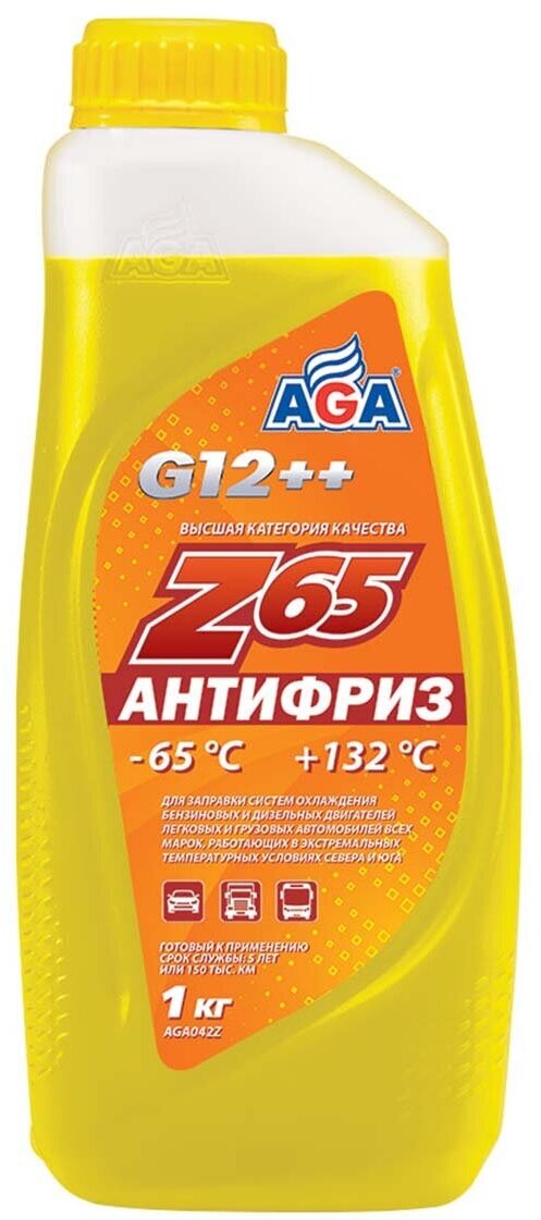 AGA AGA042Z (AGA042Z_AG1) aнтифриз 1kg готовый к применению желтый -65с\