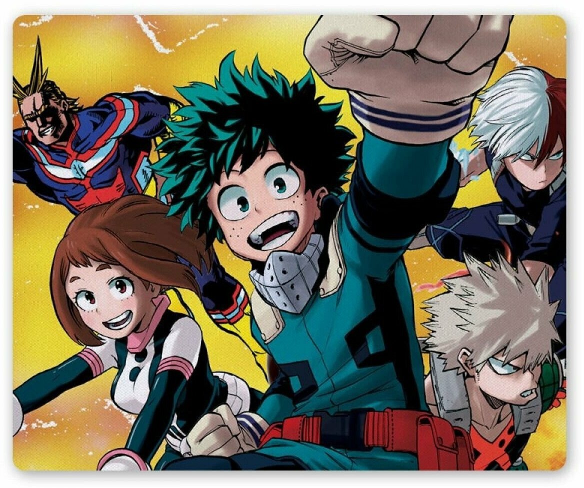 Коврик для мышки прямоугольный My Hero Academia - Izuku, Katsuki, Shouto, Ochako, All Might