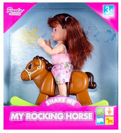 Игровой набор M&C Toy Centre Paula My Rocking Horse На лошадке, 10 см, MC23010a