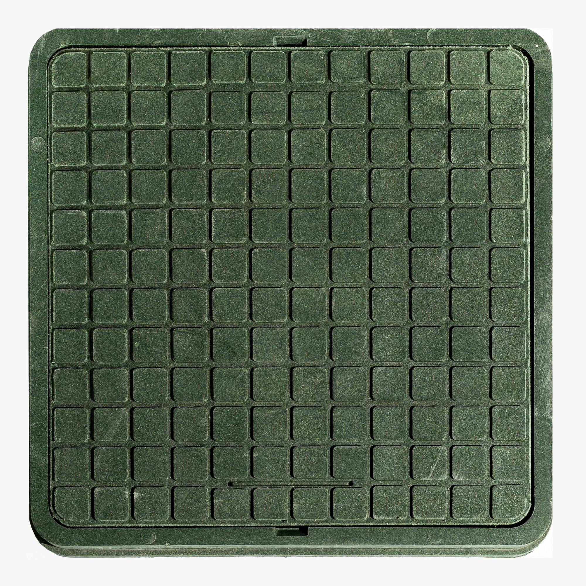 Люк канализационный садовый 530х530, квадратный, полимерно-песчаный, полимерпесчаный, зеленый - фотография № 2