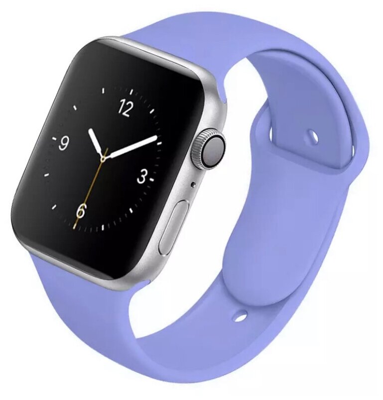 Силиконовый ремешок для Apple Watch 42/44/45 mm, лавандовый, размер s/m