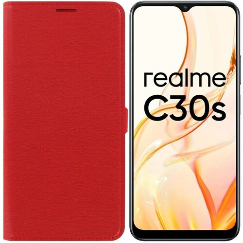 Чехол-книжка Krutoff Eco Book для Realme C30/ C30s красный чехол krutoff eco book для realme c30 c30s зеленый опал