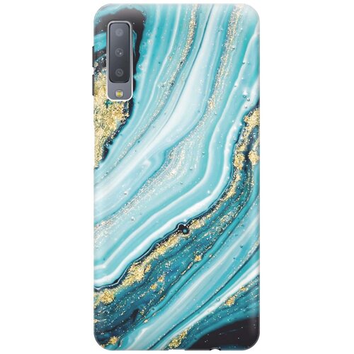 фото Gosso ультратонкий силиконовый чехол-накладка для samsung galaxy a7 (2018) с принтом "green marble"