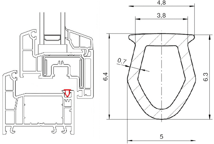 Антипылевая заглушка оконного паза, уплотнитель для паза под штапик, белый, 10 метров - фотография № 2