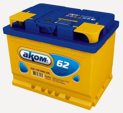 Изображение товара Аккумулятор АКОМ Standart 62 А/ч прямой L+ 242x175x190 L2 EN 560 А АКОМ арт. 6CT-62.1 LA