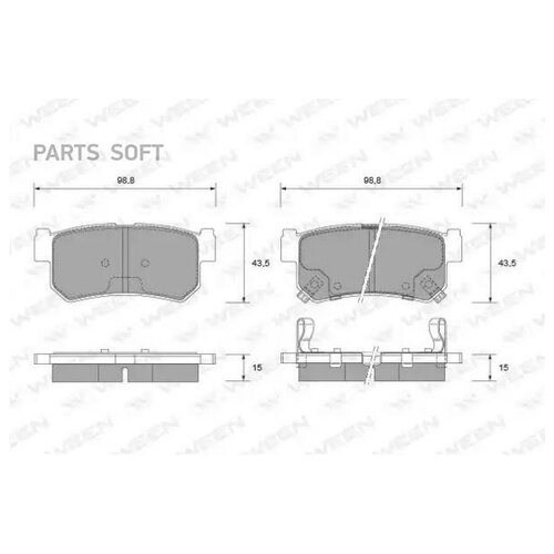 WEEN 1512331 Компект тормозных коодок, дисковый тормоз