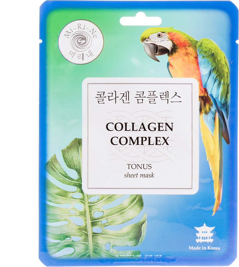 Mi-Ri-Ne Collagen Complex Тканевая маска для лица тонизирующая с коллагеновым комплексом 23 г 1 шт