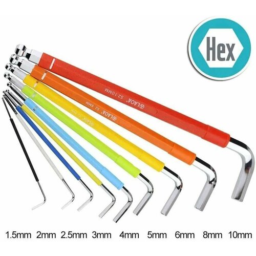 Набор шестигранных ключей с цветовой индикацией HEX-PLUS