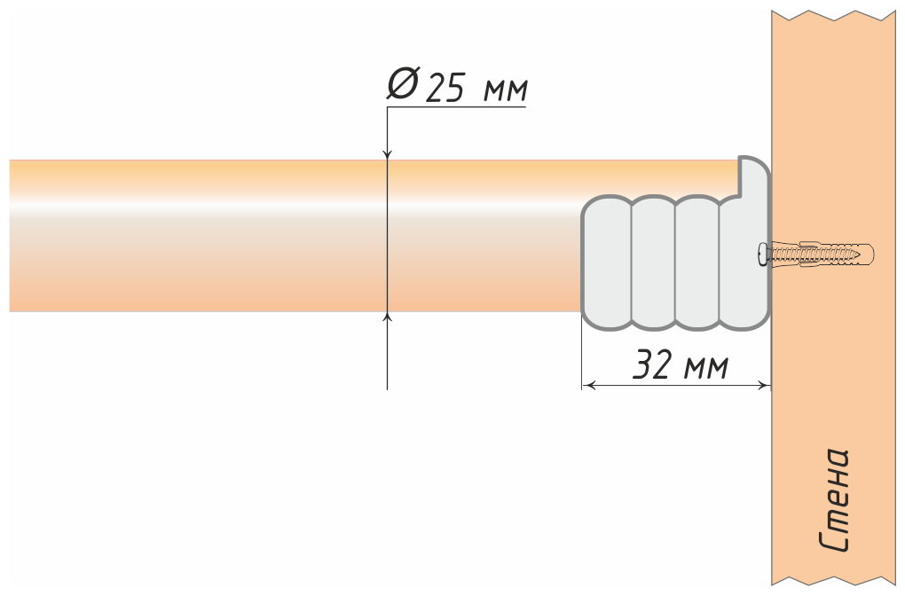 Кронштейн OLEXDECO «Боковой открытый» для трубы диаметром 25 мм. Нержавеющая сталь, 1 шт. - фотография № 4