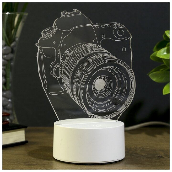 RISALUX Светильник "Фотоаппарат" LED RGB от сети 9,5х12х17см - фотография № 3