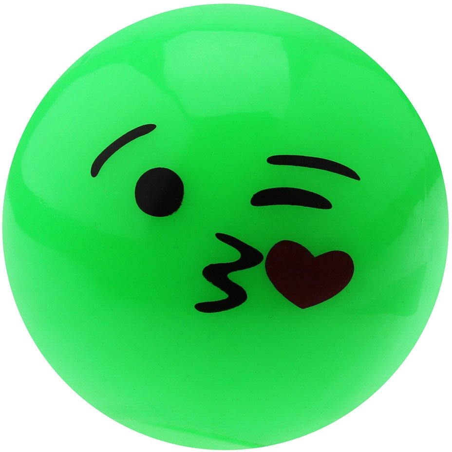"Пэт тойс (Pet toys)" Игрушка для собаки "Мяч-смайл" д10см h10см, ПВХ, светящаяся, смайл микс, на картоне, цветная, цвета в ассортименте - фотография № 4