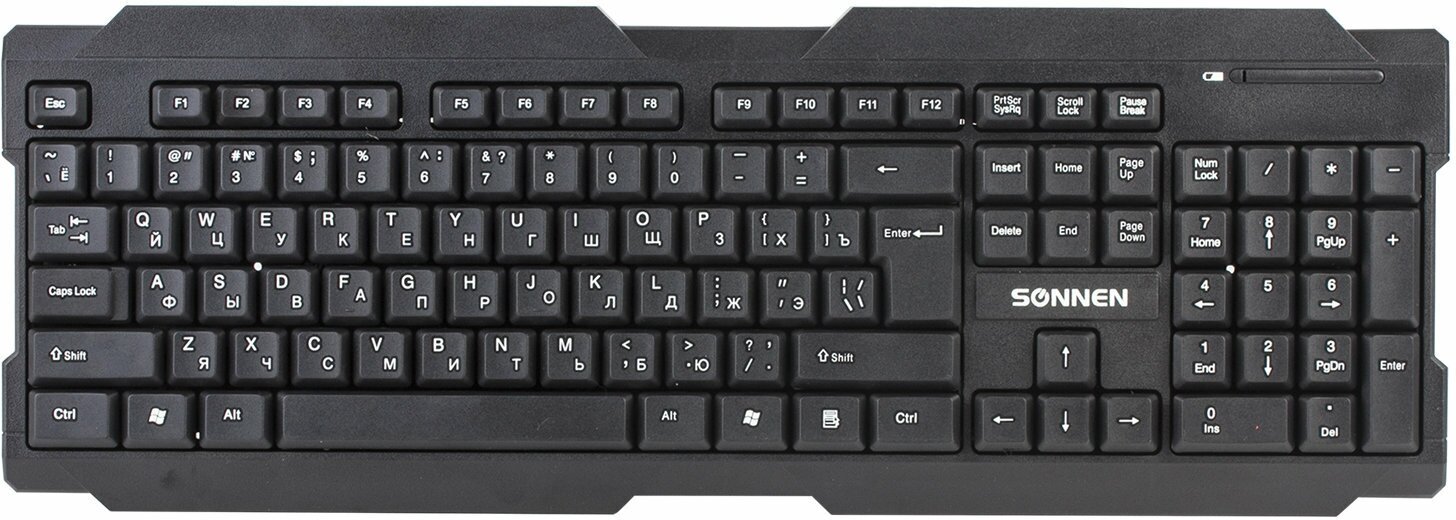 Клавиатура беспроводная SONNEN KB-5156, USB, 104 клавиши, 2,4 Ghz, черная, 512654 - фото №4