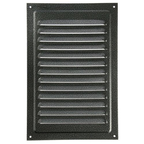 Решетка вентиляционная ZEIN Люкс РМ2030СР, 200 х 300 мм, с сеткой, металлическая, серебряная серебристый