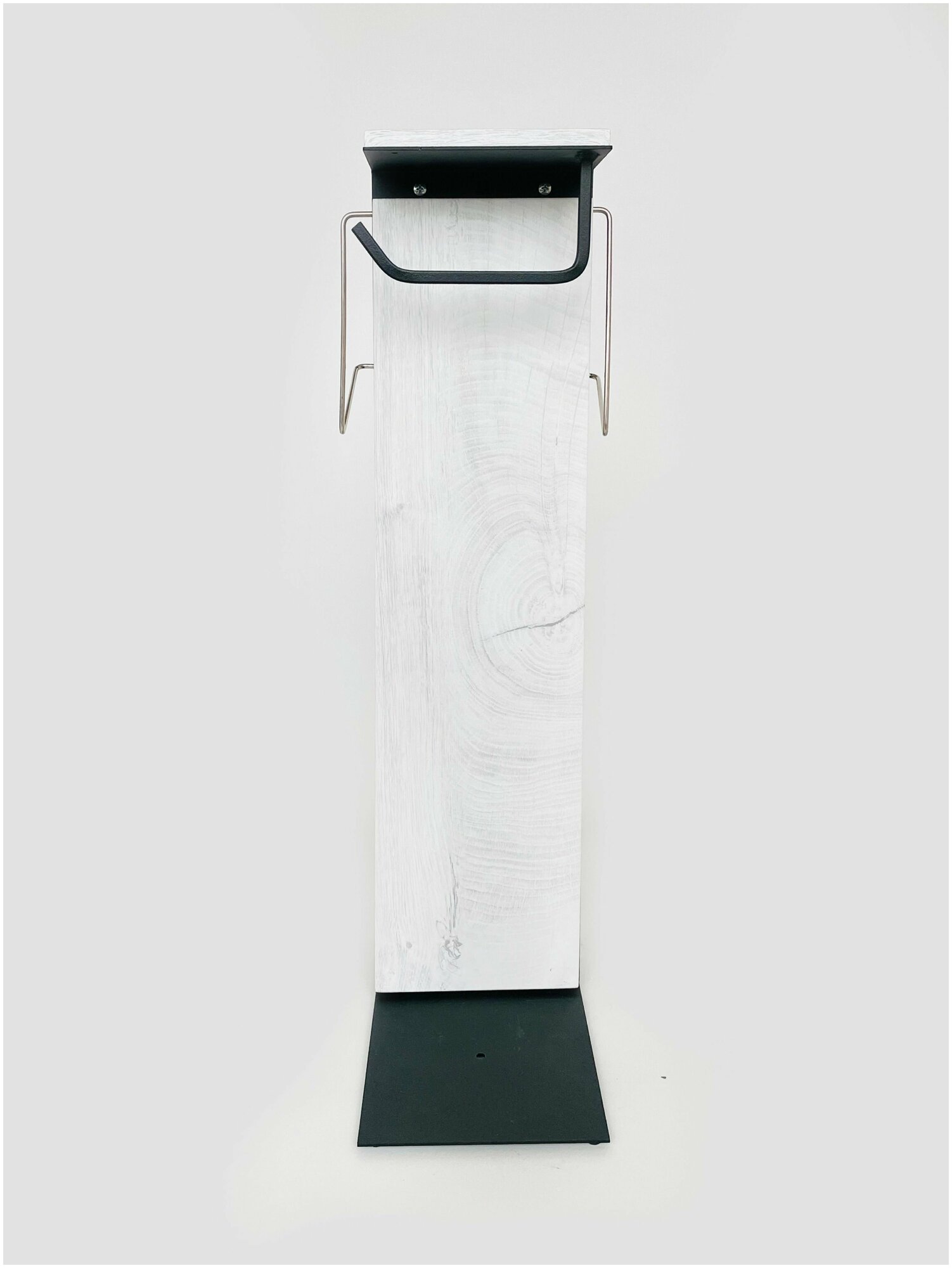 Держатель туалетной бумаги металлический с полочкой без ершика "Molinardi Creativo" МФУ дуб беленый на черном - фотография № 7