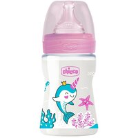 Chicco Бутылочка с соской из силикона Well-Being PP, 150 мл, boy/girl new, с рождения, розовый