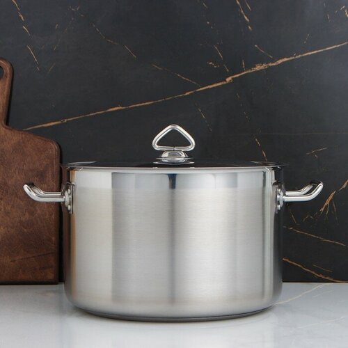 Кастрюля 11 л d295 см металлическая крышка капсульное дно индукция 8509₽