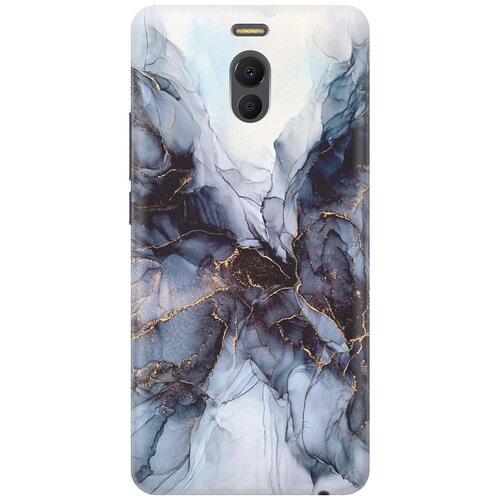 фото Cиликоновый чехол на meizu m6 note / мейзу м6 ноут с принтом "черно-белый мрамор" gosso