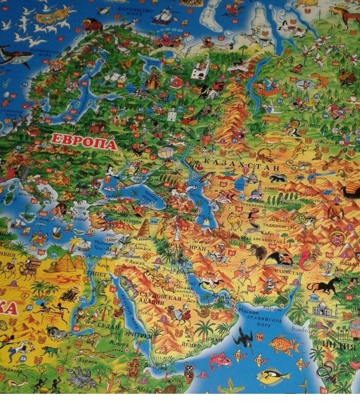 Детская карта мира (Михайлов М.худож.) - фото №11