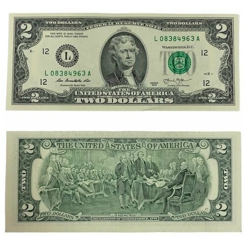 Банкнота 2 Доллара США Оригинал! Состояние! UNC! банкнота багамские острова 1 2 доллара 50 центов 2019г елизавета unc