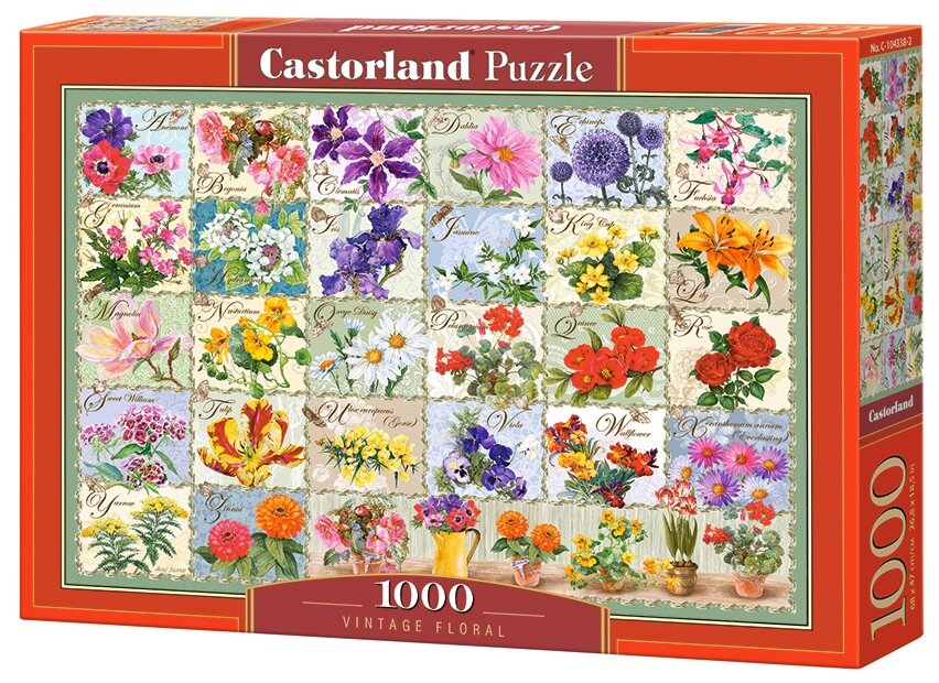 Puzzle-1000 Цветы.Коллаж (C-104338) Castorland - фото №1