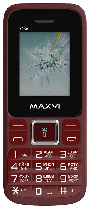Телефон Maxvi C3n wine red .