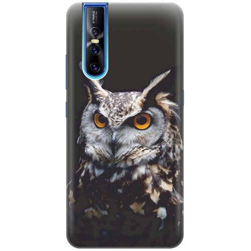 фото Re:pa накладка transparent для vivo v15 pro с принтом "сова на темном фоне"