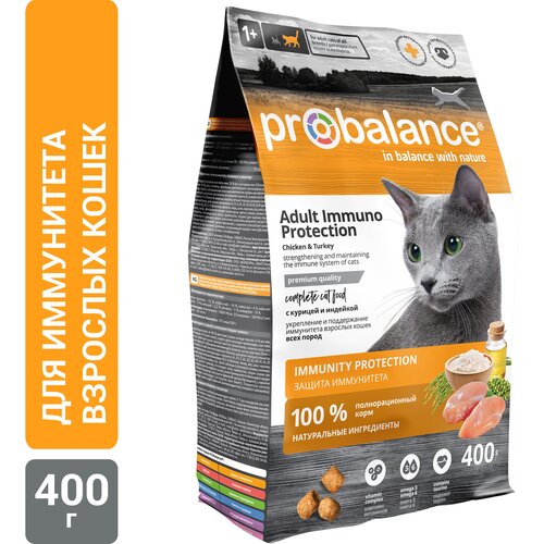 Сухой корм для кошек ProBalance с курицей, с индейкой 400 г сухой корм для кошек probalance sensitive для пищеварения курица рис 400 г