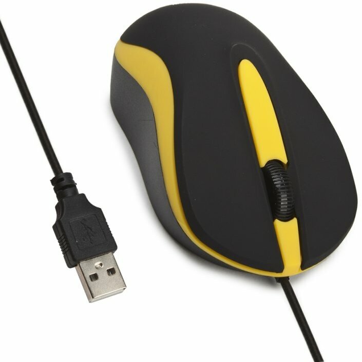 Мышь компьютерная SmartBuy ONE 329, USB, черная, желтая, 2 кнопок (SBM-329-KY) - фотография № 6