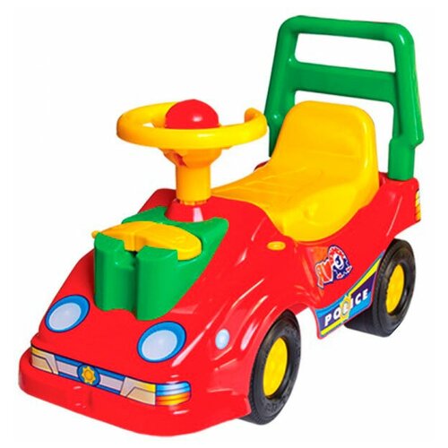 автомобиль для прогулок голубо желтый Каталка-толокар ТехноК Автомобиль для прогулок с телефоном (2490), красный