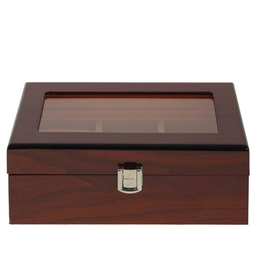 Шкатулка, футляр, кейс для хранения наручных часов, органайзер для украшений, подставка, держатель для браслетов с 3 отделениями 20х12х9 см