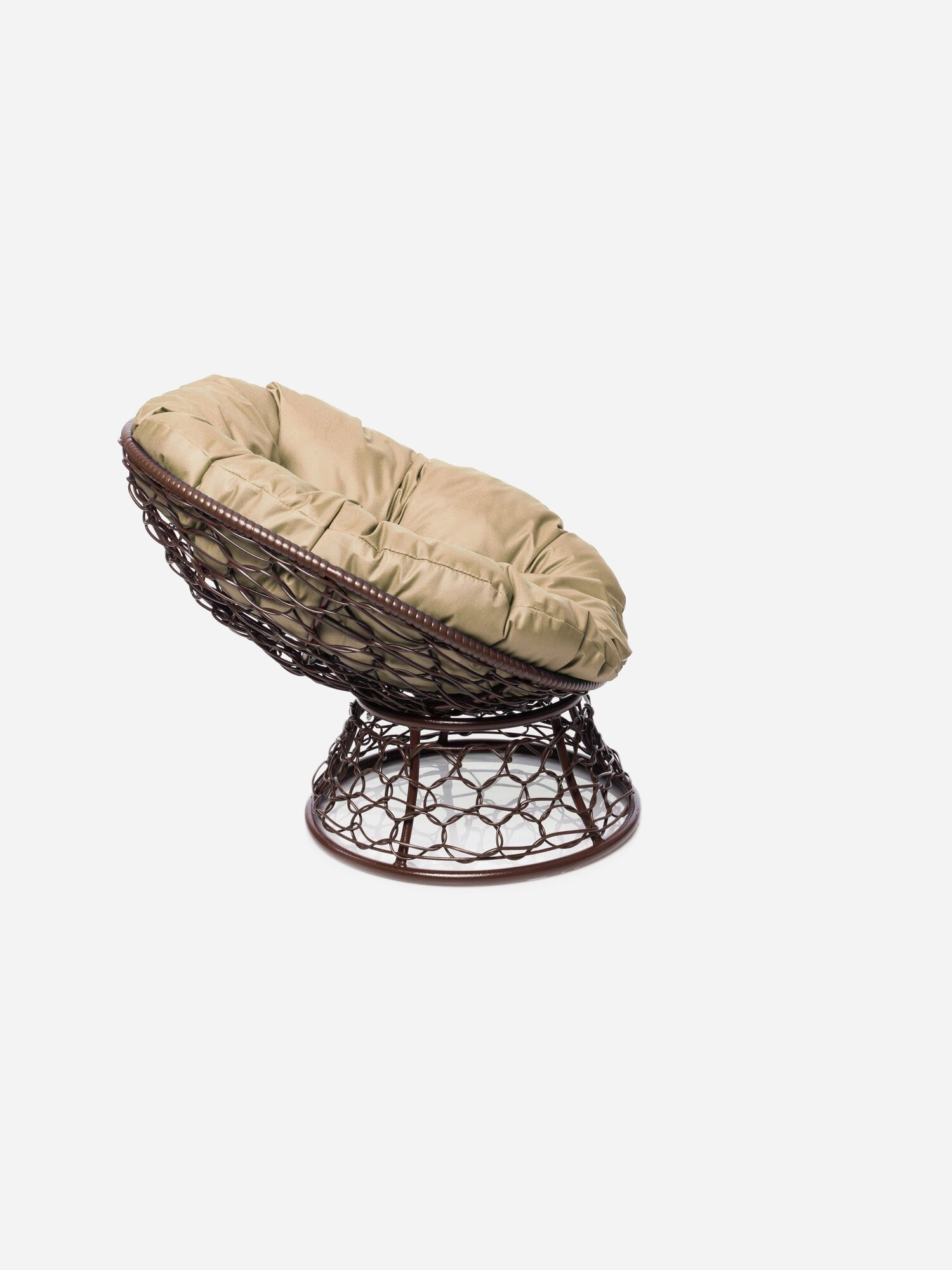 Круглое садовое кресло с ротангом и подушкой - фотография № 4