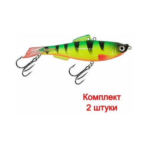 Балансир для рыбалки AQUA тюлька ХХ-108mm цвет 019 (флуоресцентный окунь), 2 штуки.