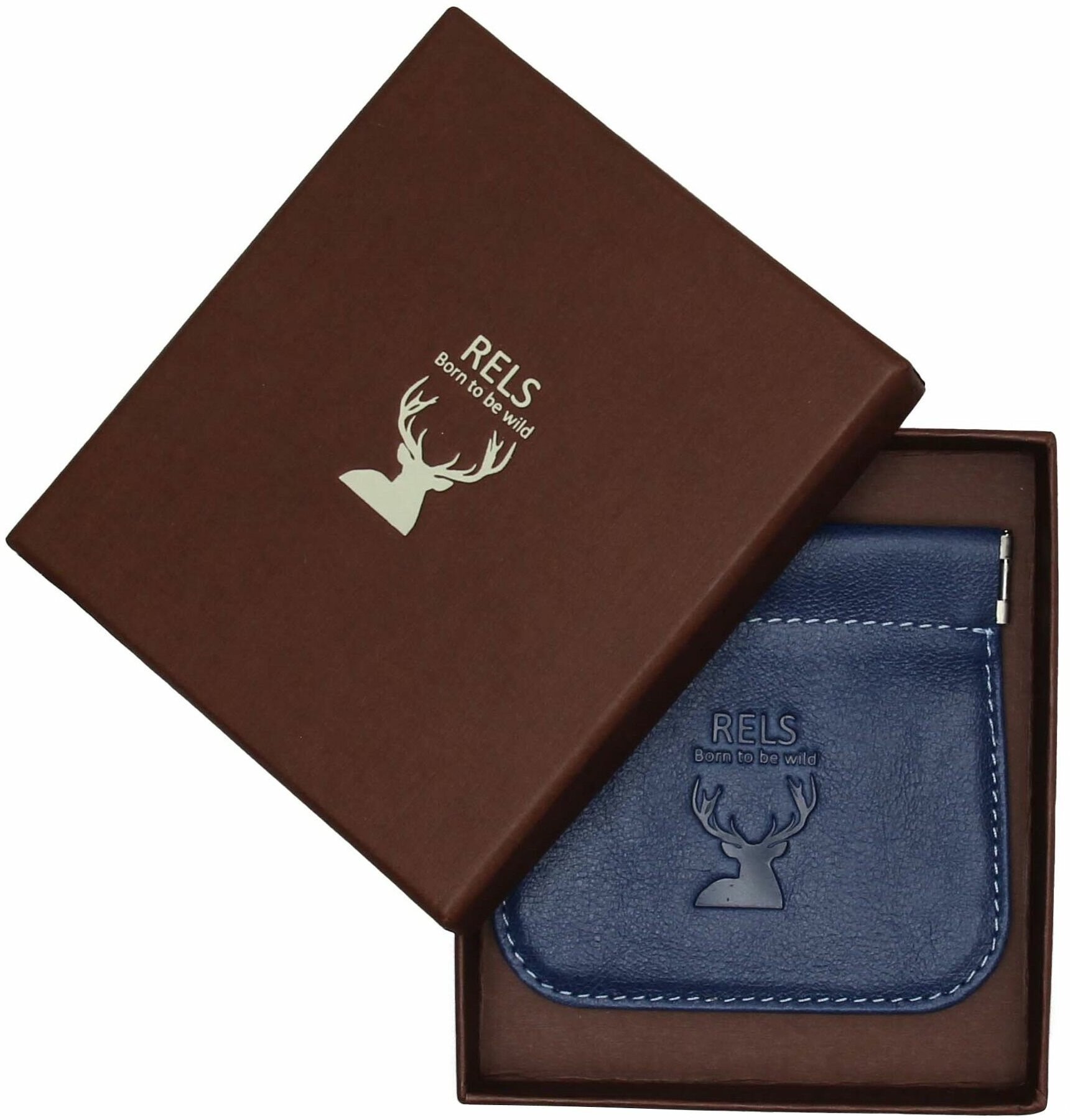 Монетница RELS, фактура гладкая, синий — фото 1