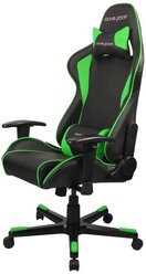 Компьютерное кресло DXRacer Formula OH/FE08 игровое, обивка: искусственная кожа, цвет: черный/зеленый