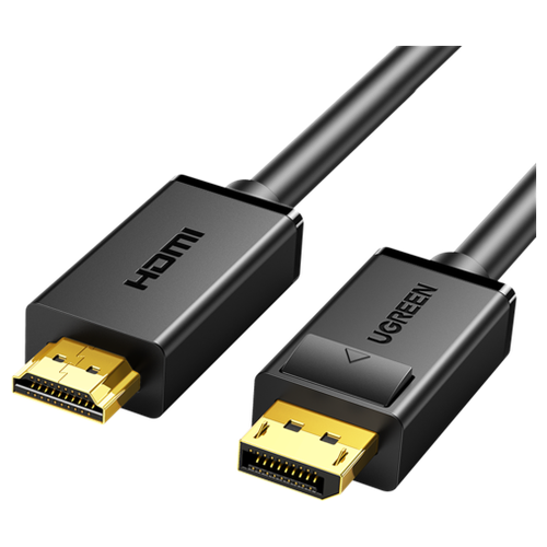 Кабель UGreen DP101 DP - HDMI, 5 м, 1 шт., черный кабель ugreen md101 20848 mini dp male to hdmi cable 4k длина 1 5м цвет черный