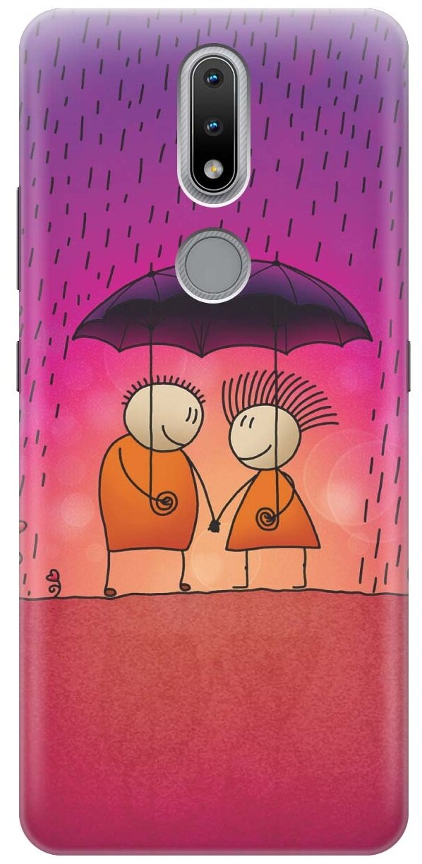 RE:PA Чехол - накладка ArtColor для Nokia 2.4 с принтом "Парочка под дождем"