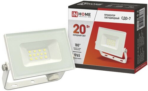 Прожектор светодиодный IN HOME LED 20Вт 6500К IP65 белый
