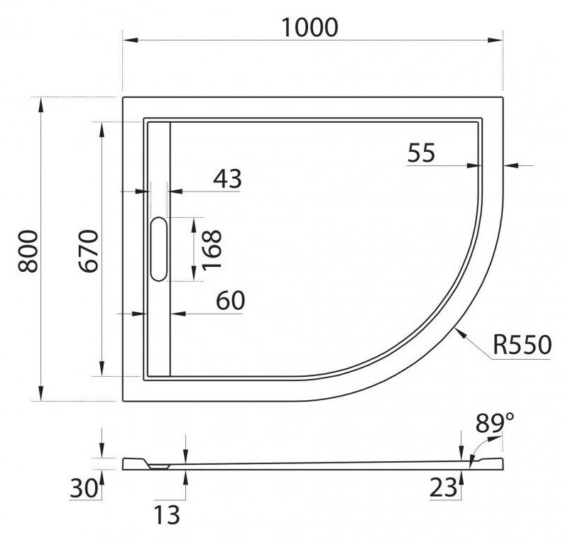 Поддон для душа CEZARES TRAY-AS-RH-120/90-550-30-W-R - фотография № 3