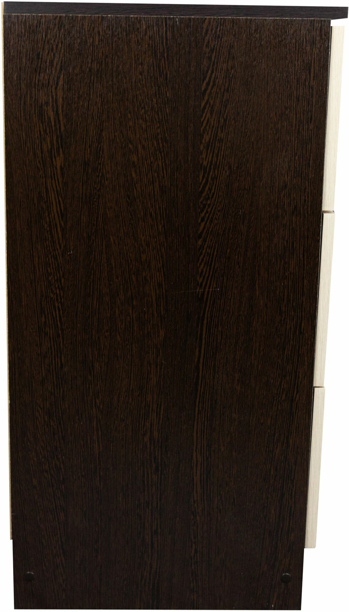Высокий комод для вещей деревянный с 3 выдвижными ящиками в гостиную Hesby Chest 13 венге дуб белфорд - фотография № 8