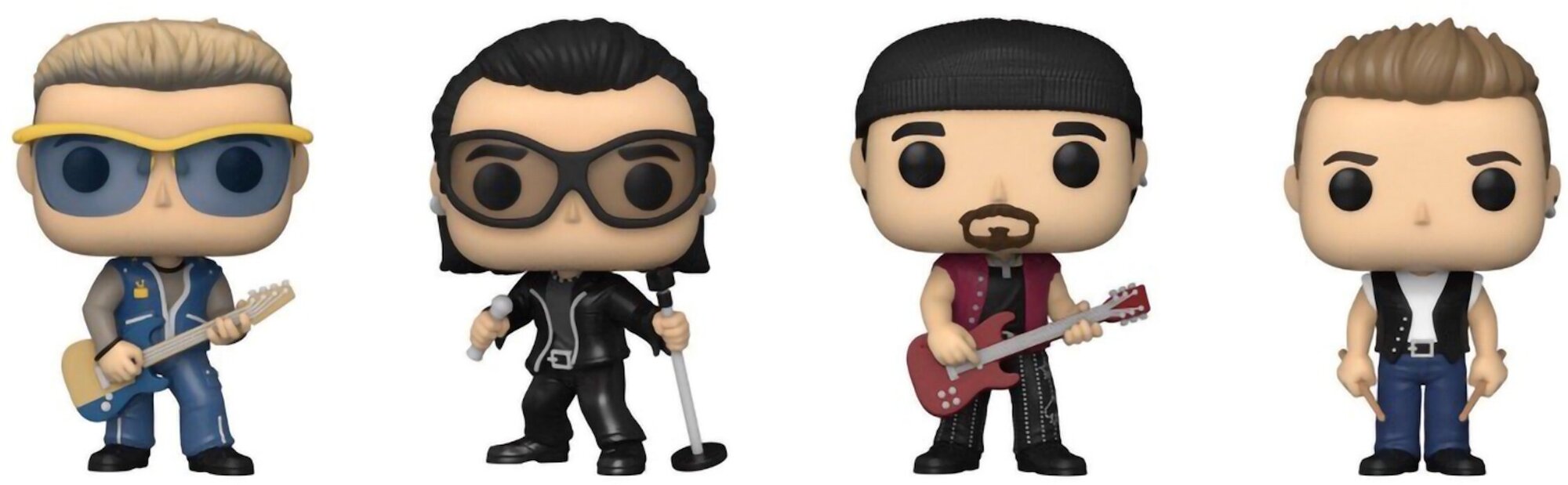 Набор фигурок Funko POP! Rocks: Адам/Боно/Эдж/Ларри (Adam/Bono/The Edge/Larry (Exc) 4PK) Ю2 Зоо ТВ (U2 Zoo TV) (64688) 9,5 см