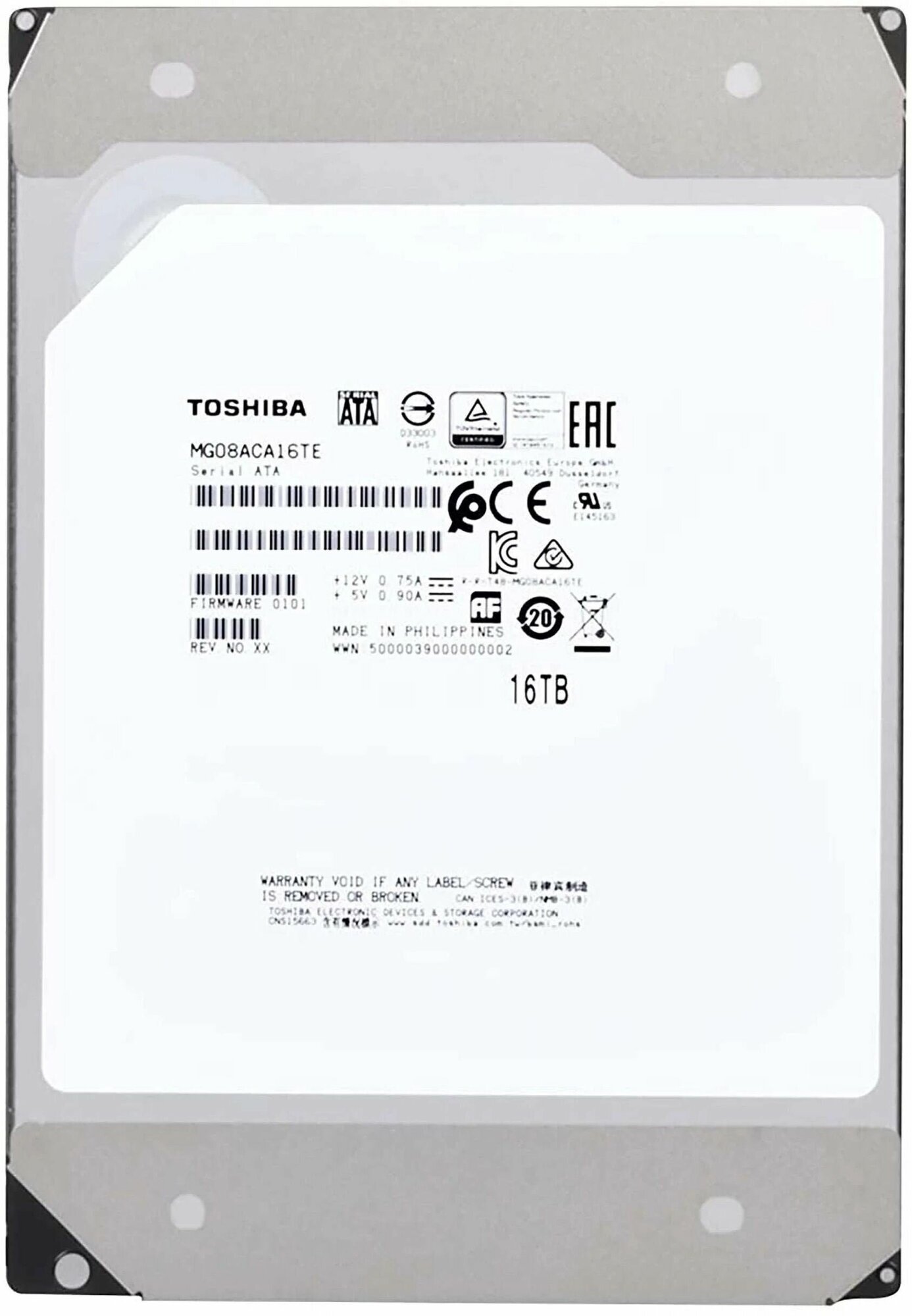Жесткий диск TOSHIBA MG08 , 16Тб, HDD, SATA III, 3.5" - фото №8