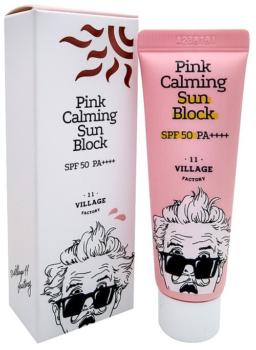 VILLAGE 11 FACTORY Pink Calming Sun Block SPF50 PA++++ Успокаивающий солнцезащитный крем 25мл