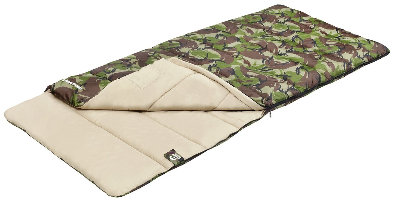 Спальный мешок Jungle Camp Traveller Comfort XL, широкий, левая молния, цвет: камуфляж