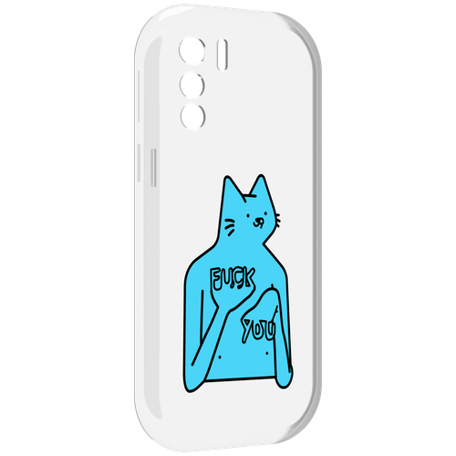 Чехол MyPads голубой-кот-фак-ю для UleFone Note 13P задняя-панель-накладка-бампер чехол mypads кот и медведь для ulefone note 13p задняя панель накладка бампер